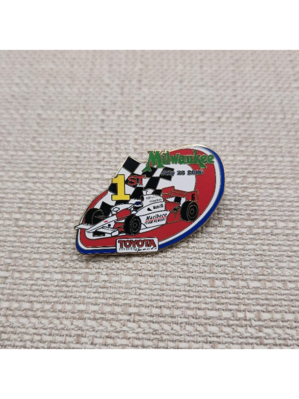 Vintage 2005 Milwaukee Mile IndyCar Pin, Marlboro Team Penske Toyota Pin A7701